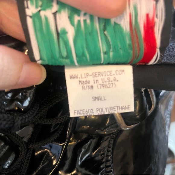 Vintage Lip Service Black Polyurethane Mini Dress Sz S Punk Goth Dark Vamp Rock - Picture 7 of 8
